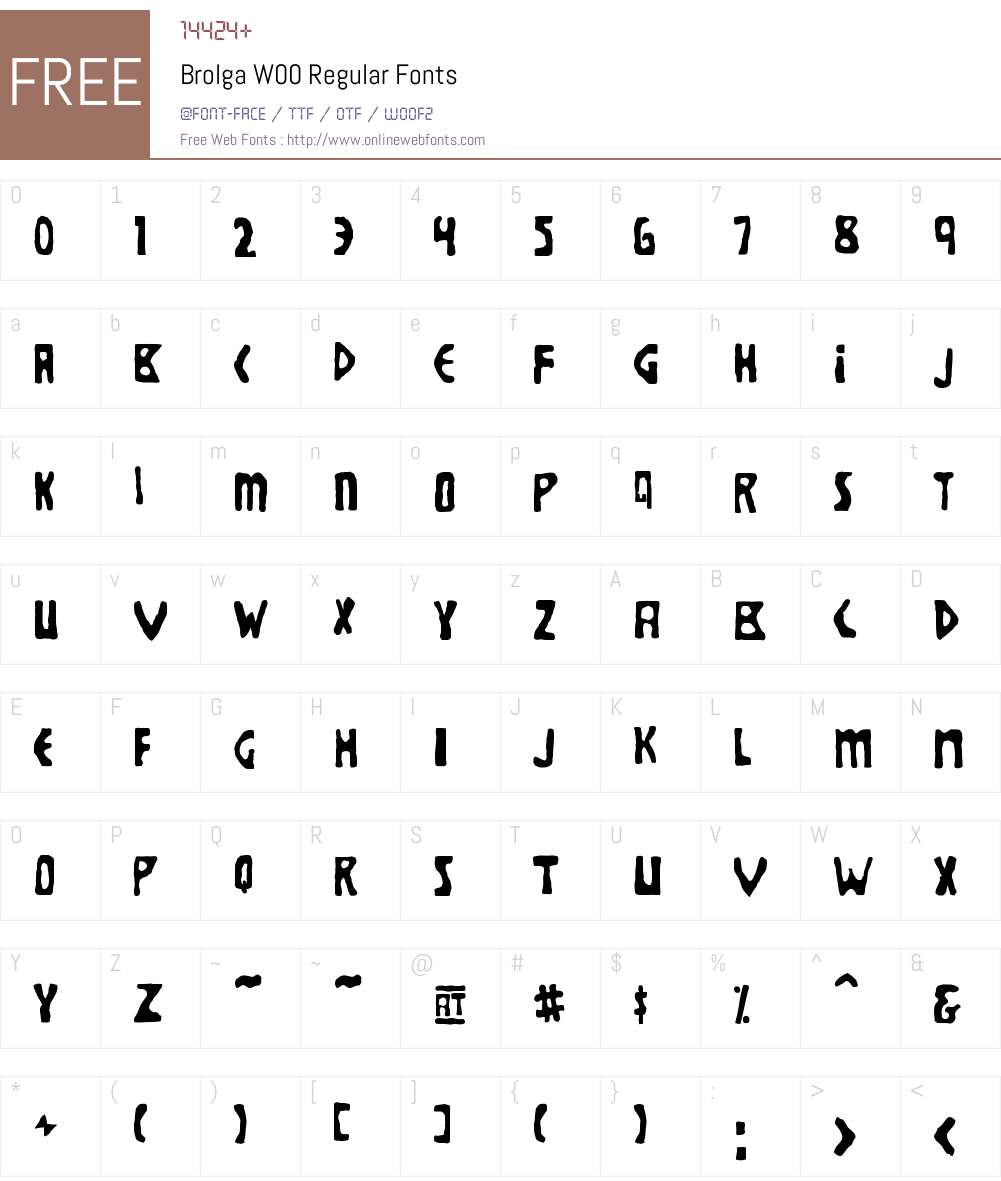 BrolgaW00-Regular Font Screenshots