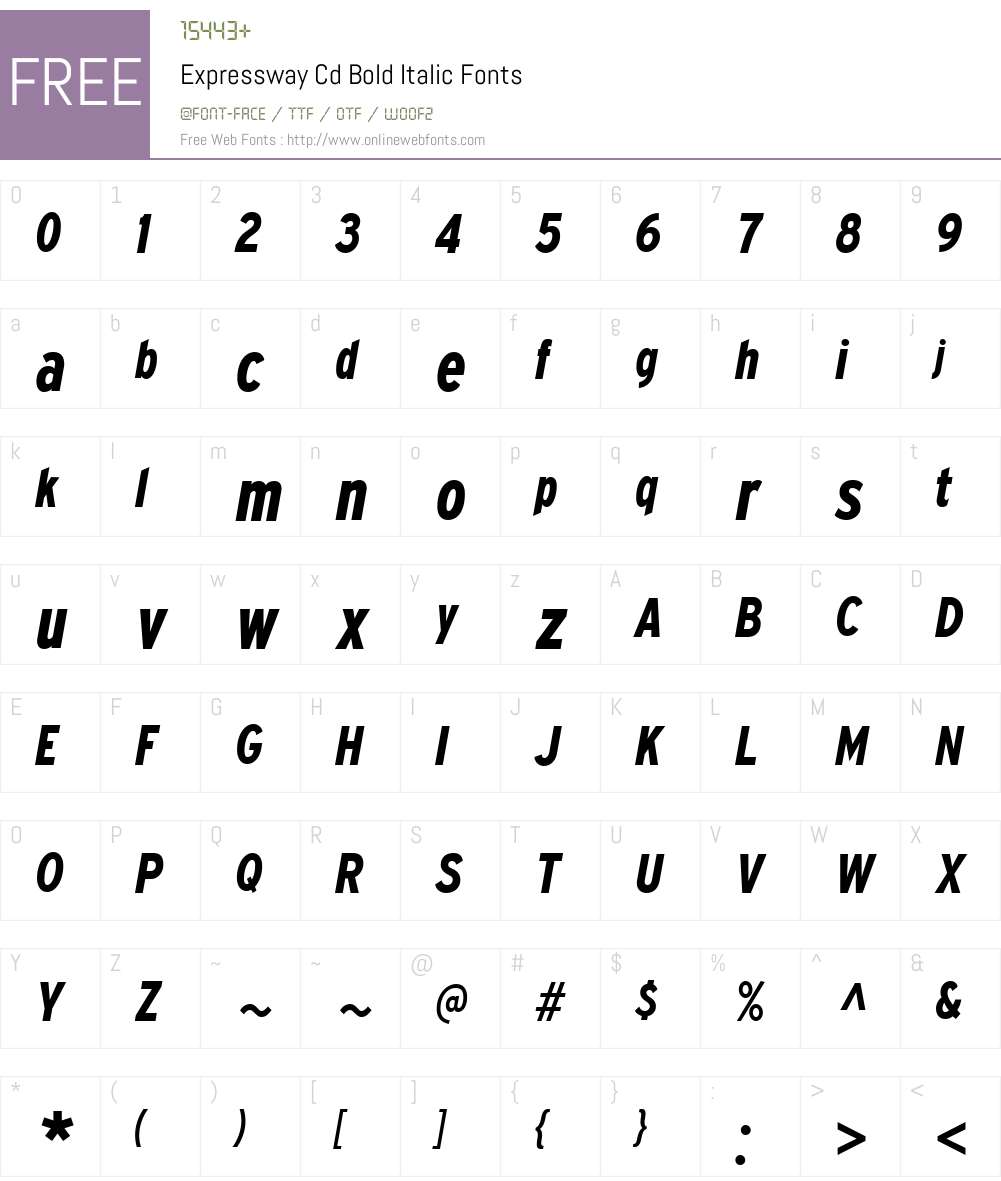 Expressway Font Screenshots