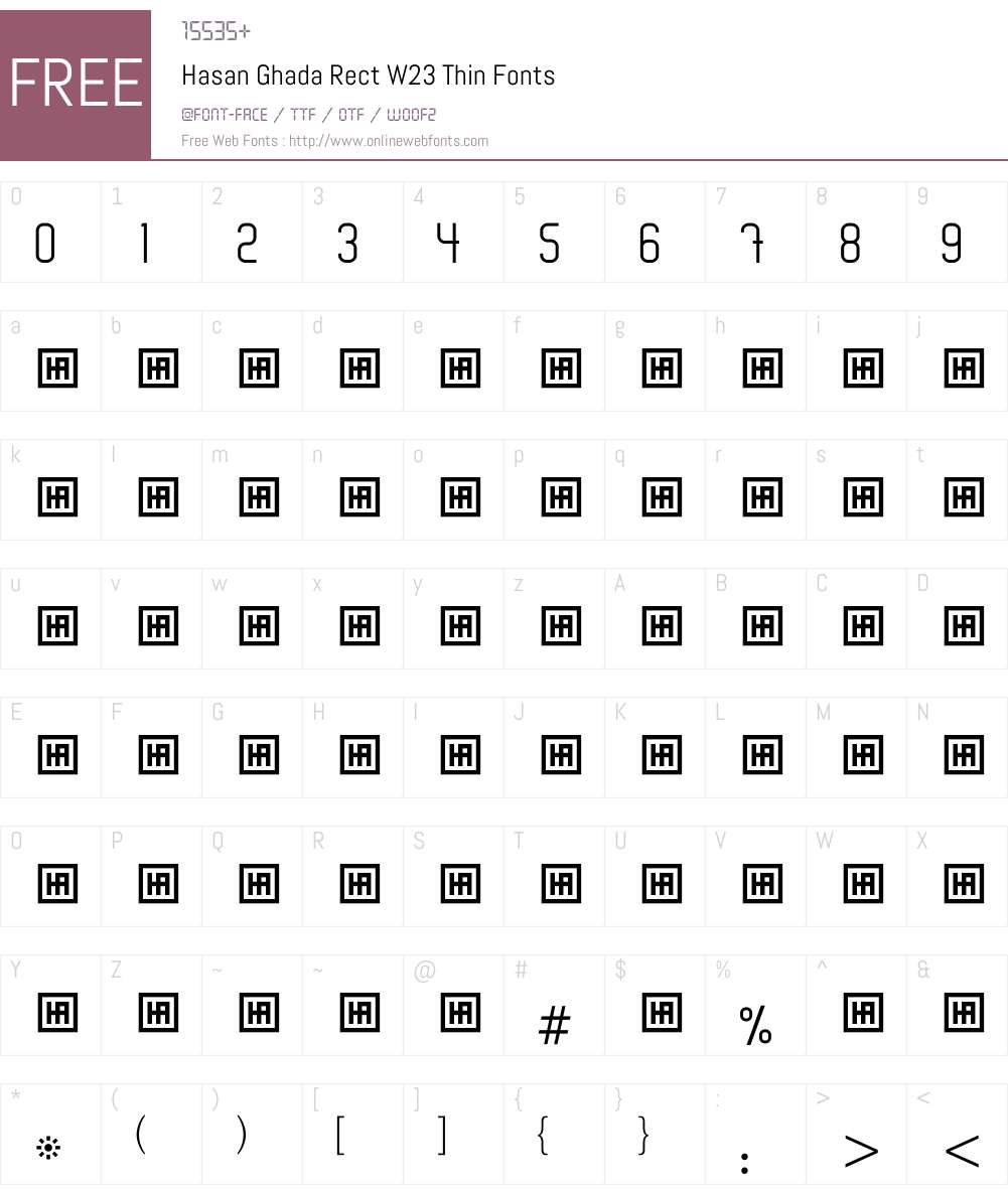 Hasan Ghada Rectangle Font Screenshots