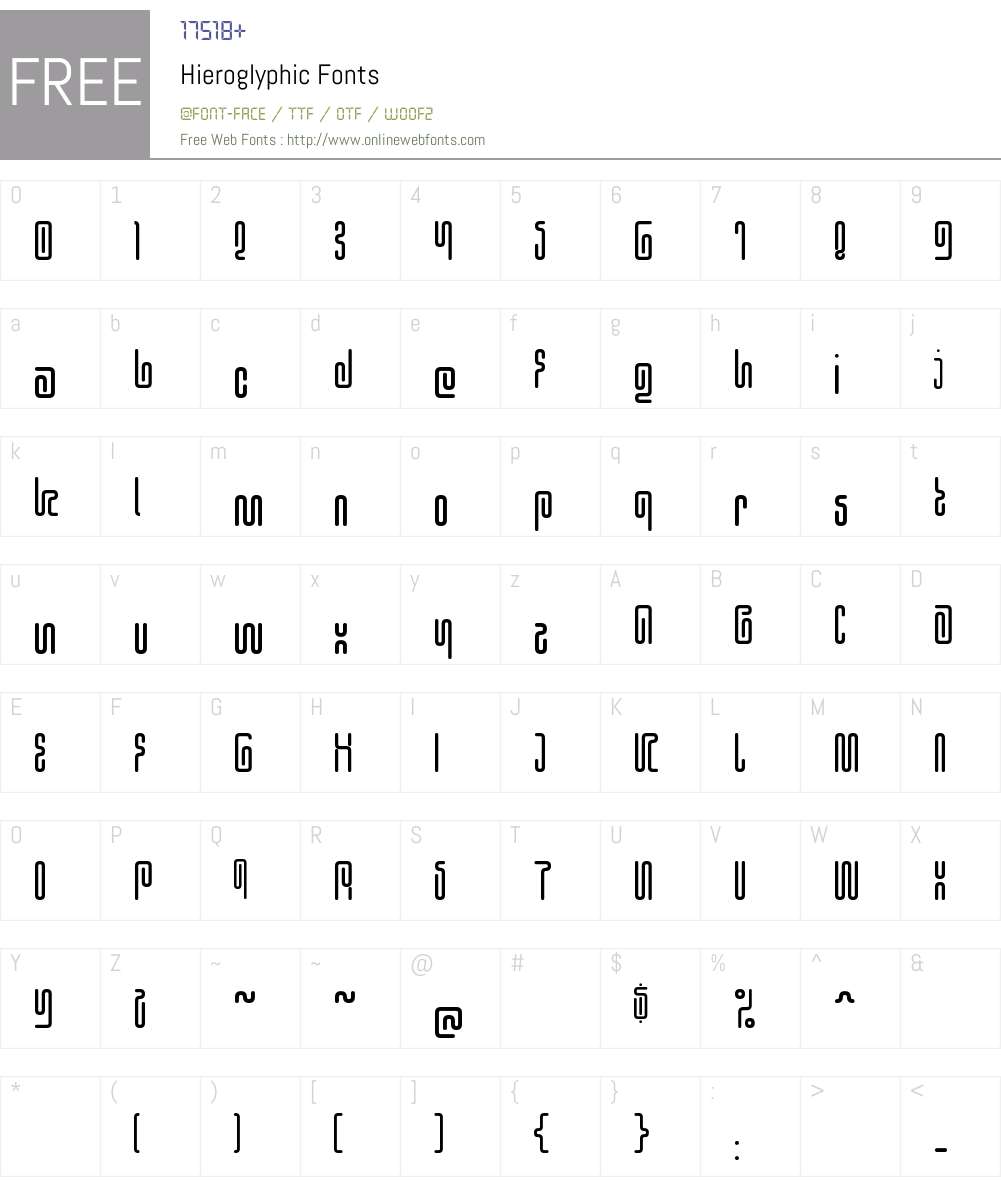 Hieroglyphic Font Screenshots