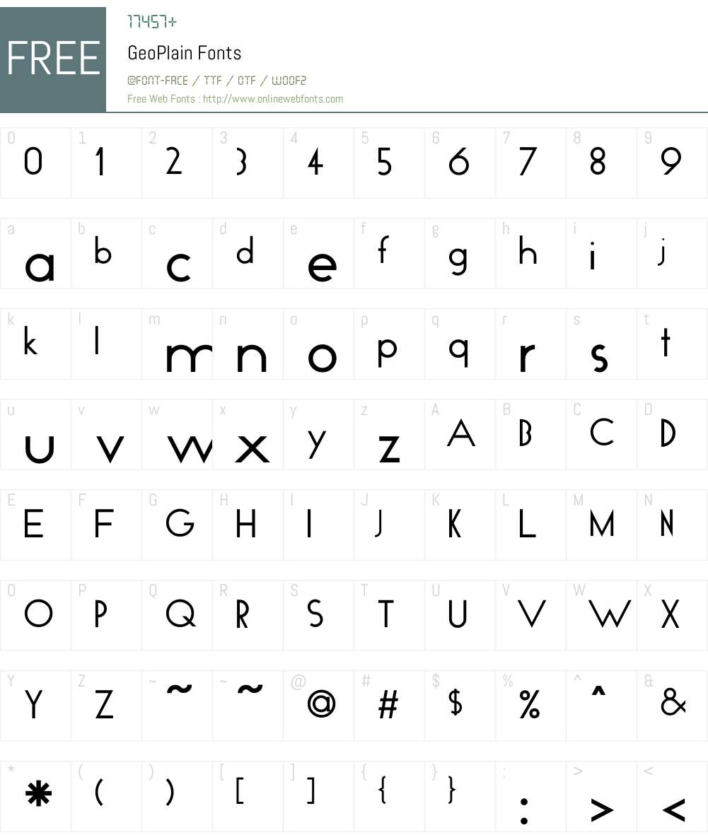GeoPlain Font Screenshots