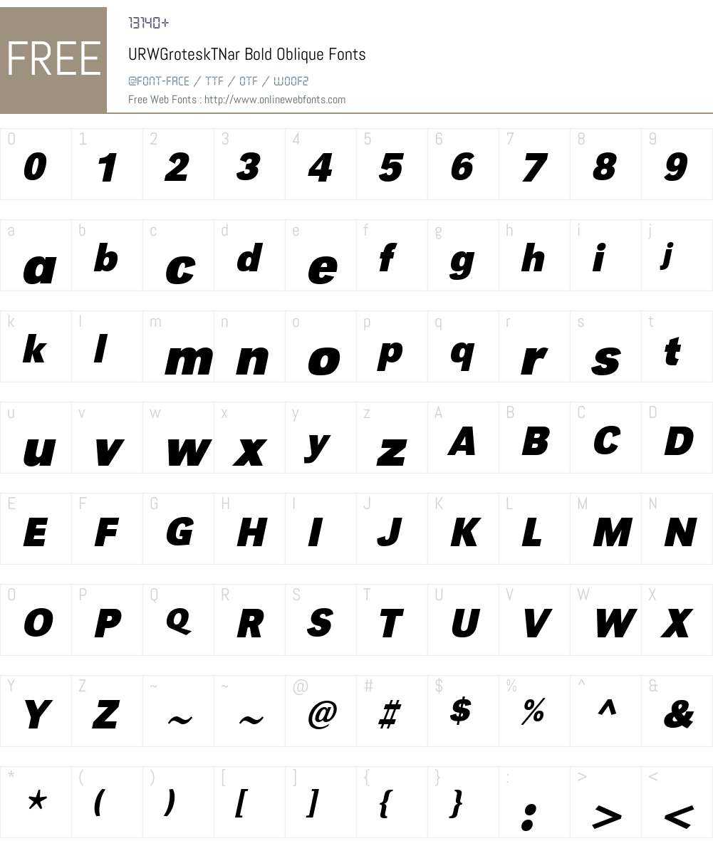 URWGroteskTNar Font Screenshots