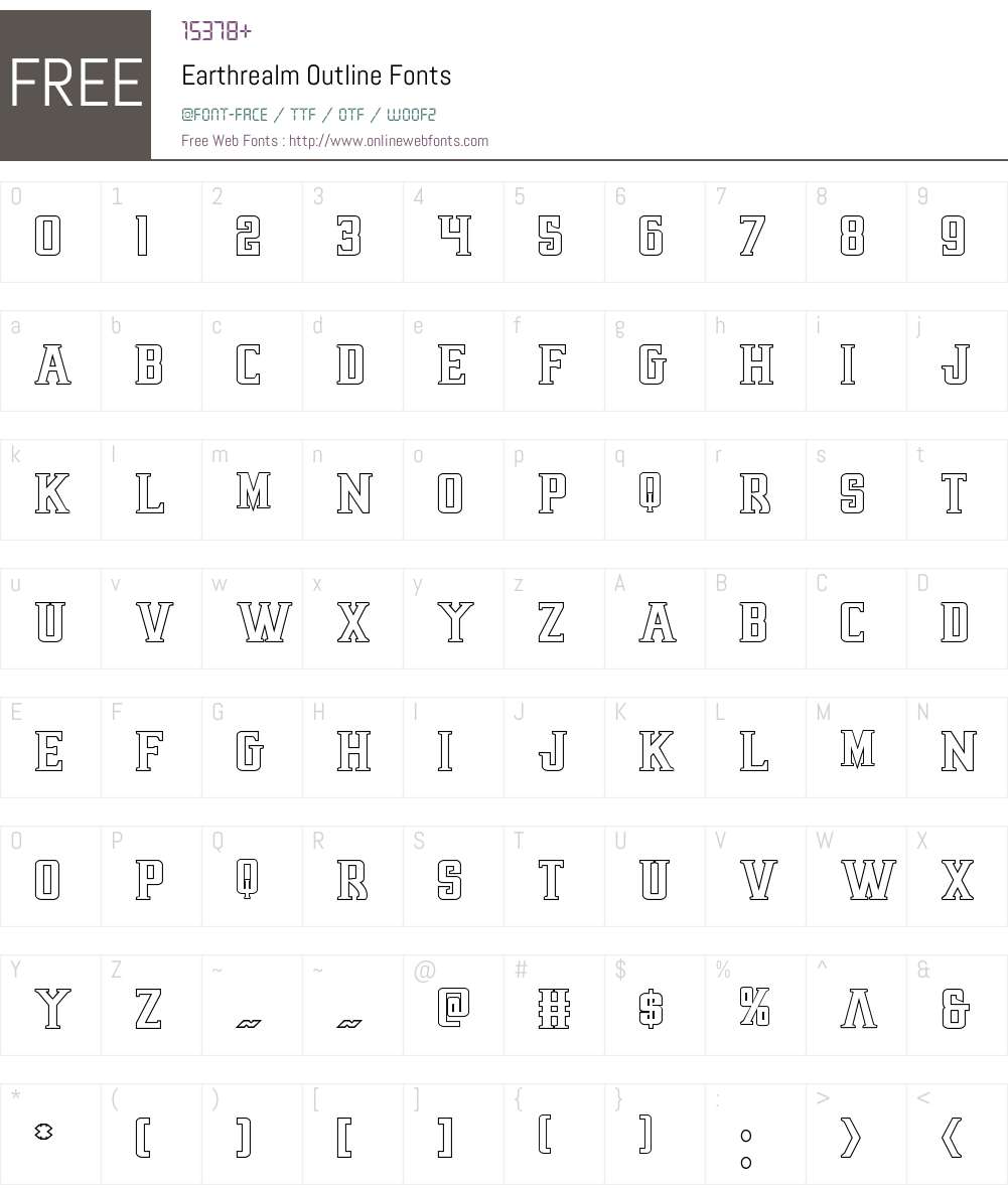 Earthrealm Outline Font Screenshots
