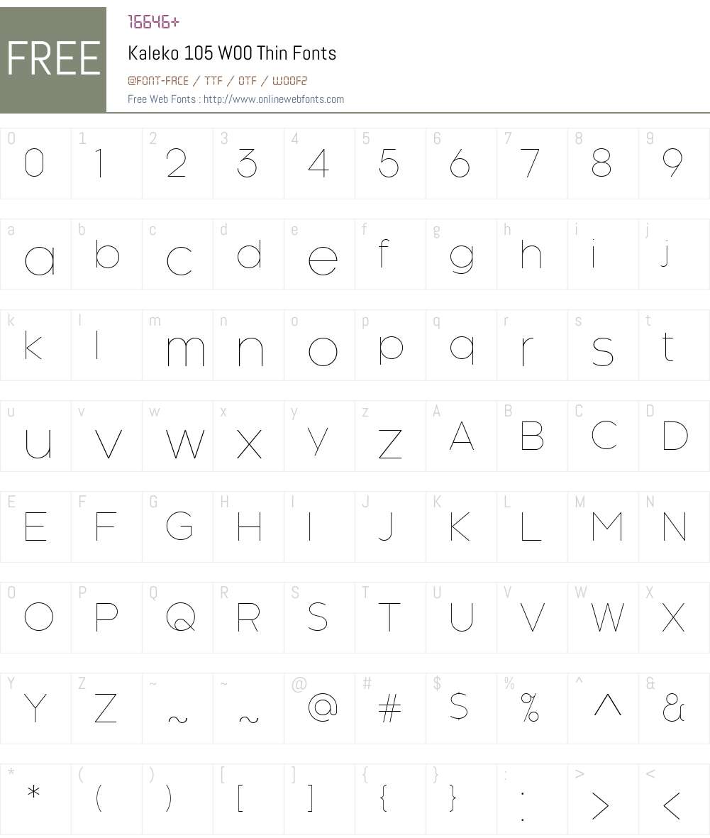 Kaleko105W00-Thin Font Screenshots