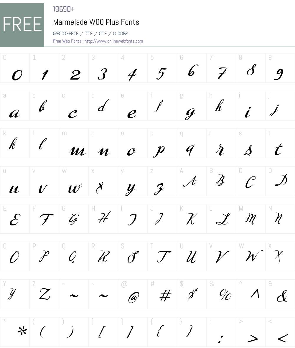 MarmeladeW00-Plus Font Screenshots