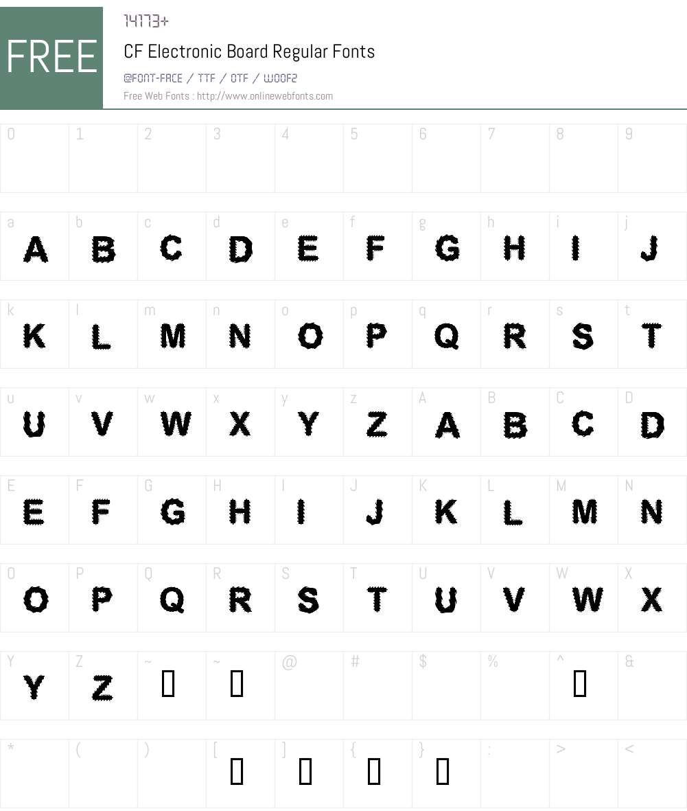 CF Electronic Board Font Screenshots