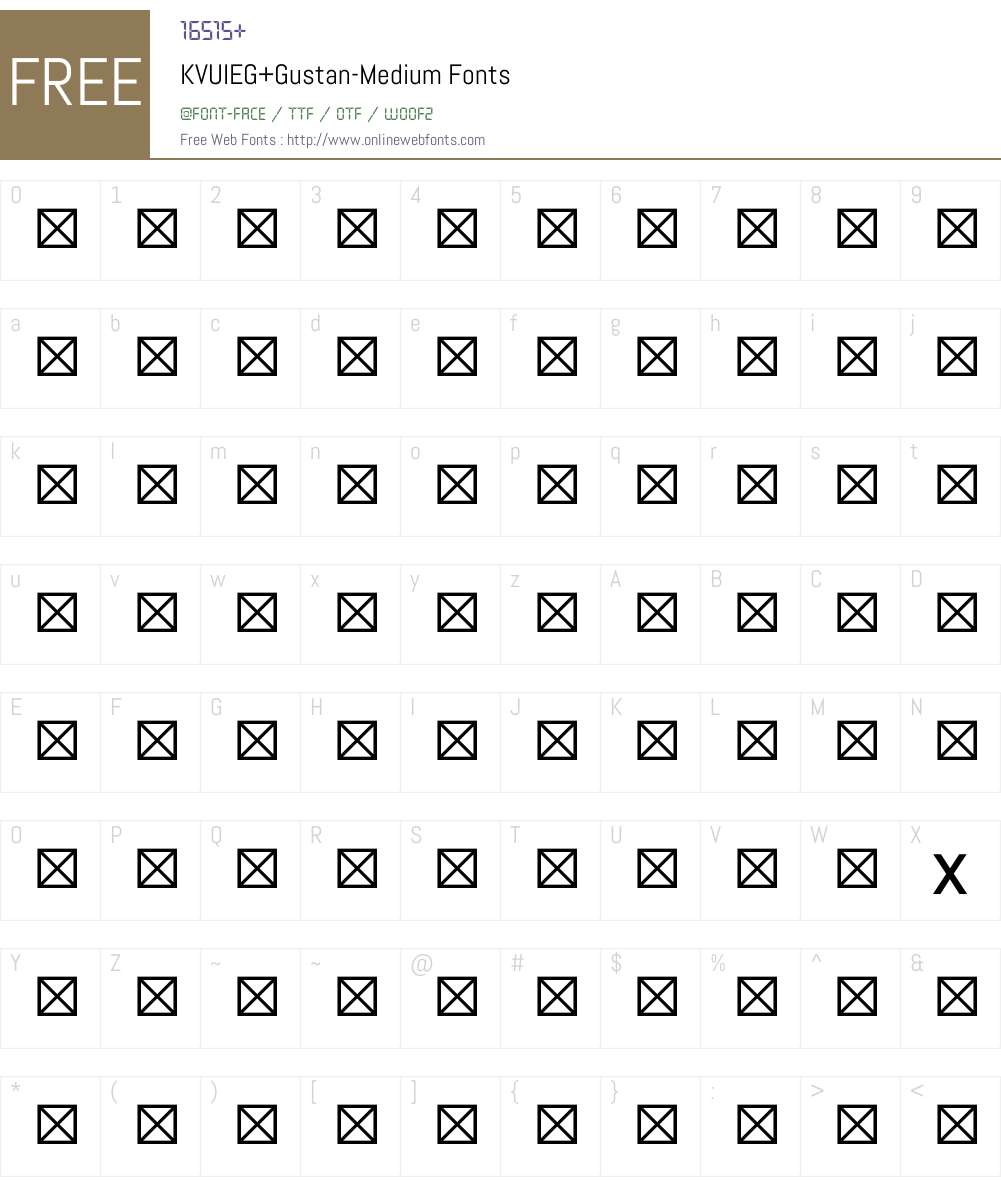 KVUIEG+Gustan-Medium Font Screenshots