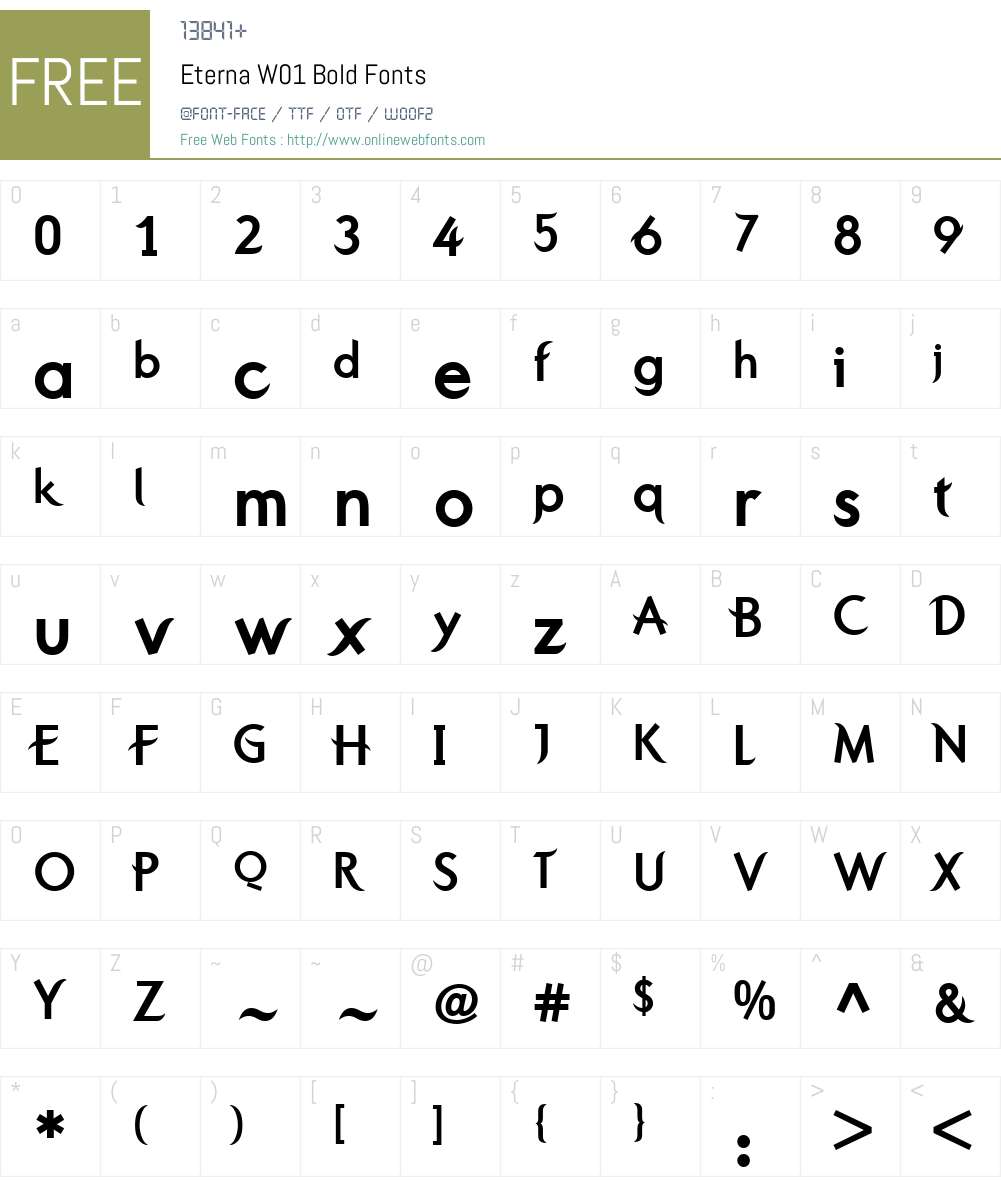 EternaW01-Bold Font Screenshots