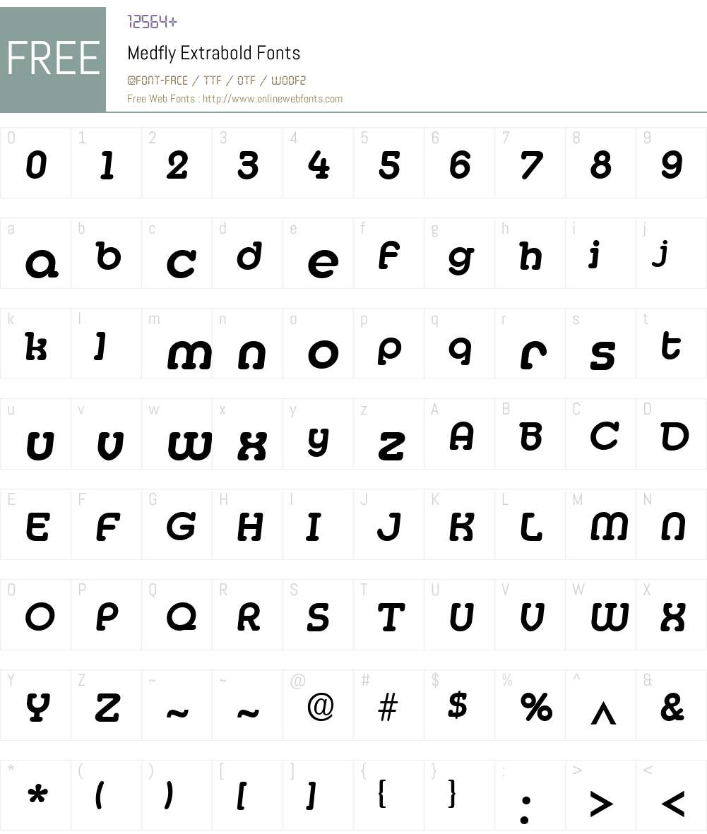 Medfly Extrabold Font Screenshots
