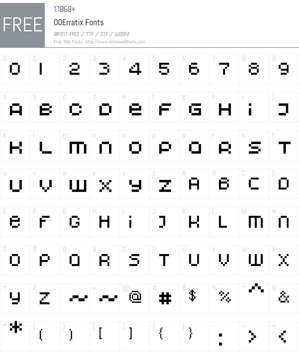 00Erratix Font Screenshots