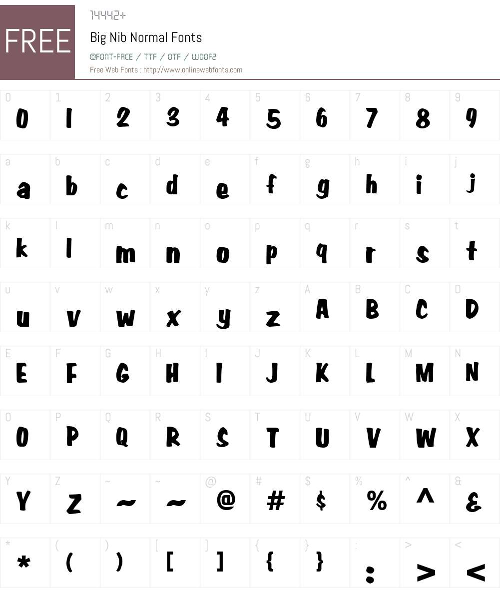 Big Nib Font Screenshots
