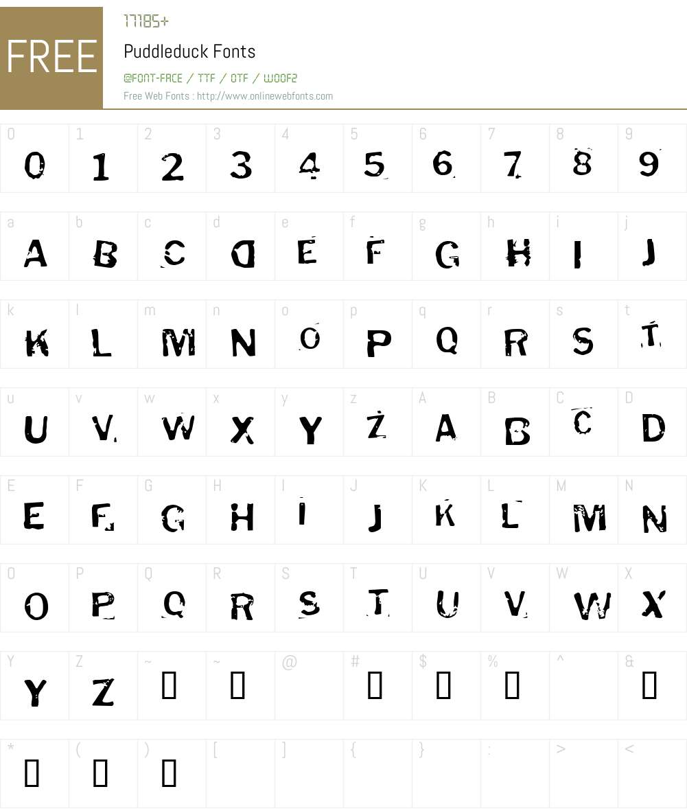 Puddleduck Font Screenshots