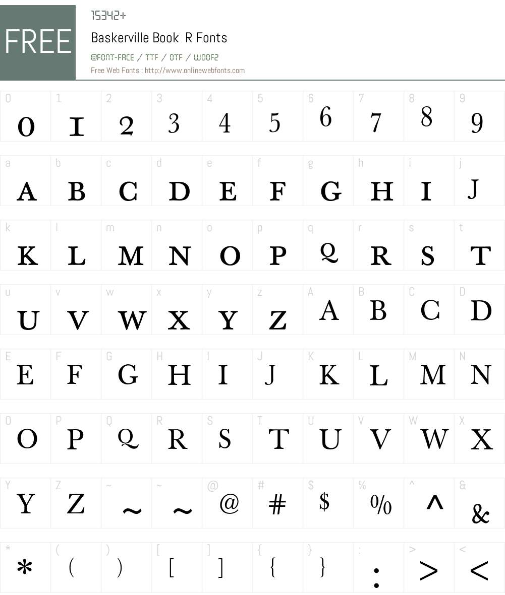 Baskerville Book Expert BQ Font Screenshots