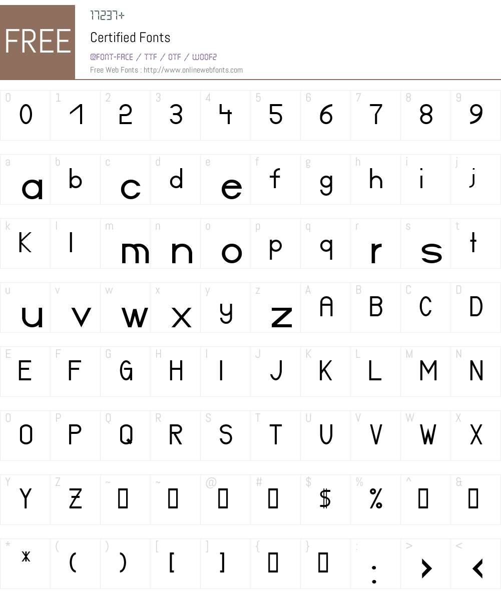 Certified Font Screenshots