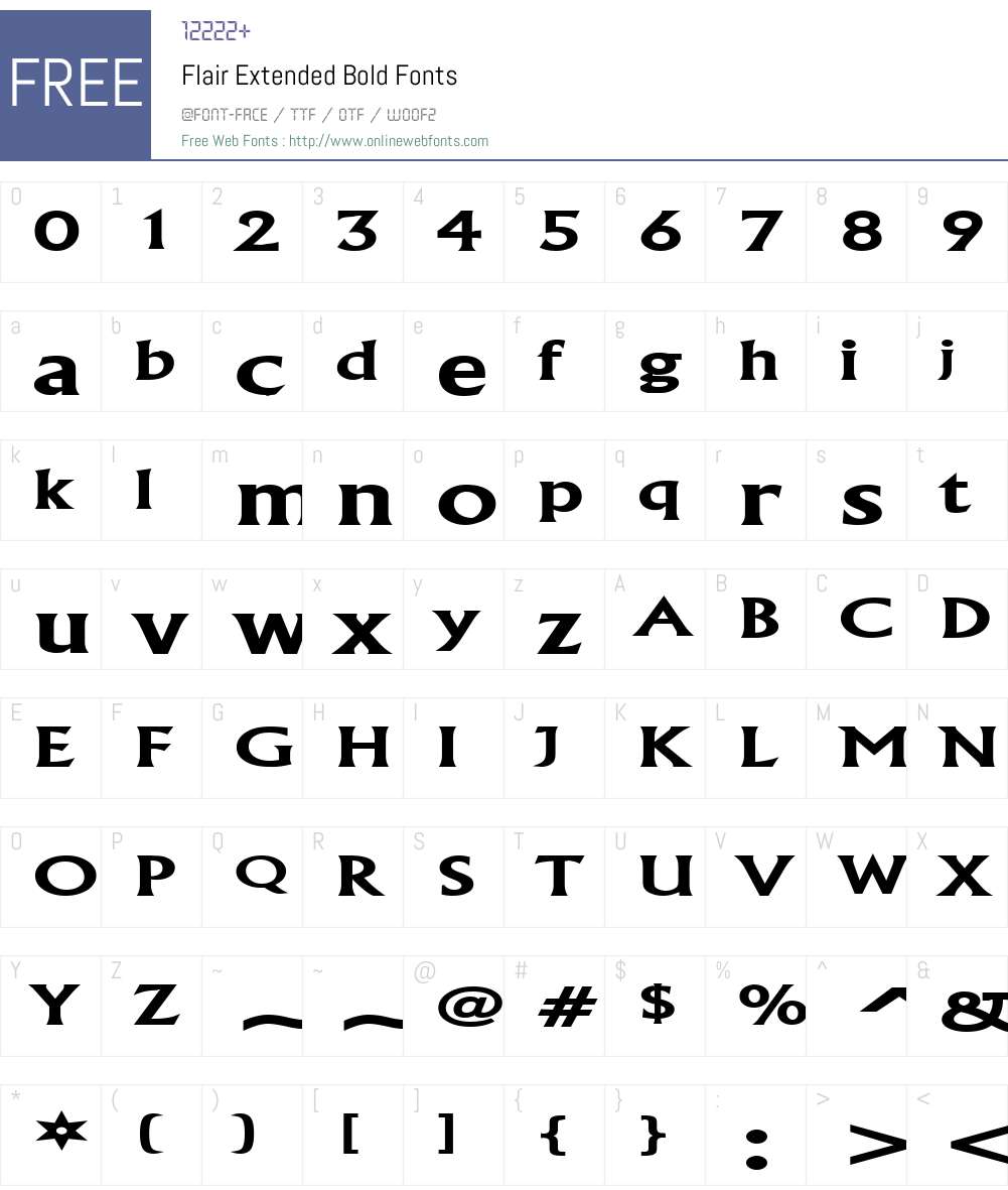 Flair Extended Font Screenshots