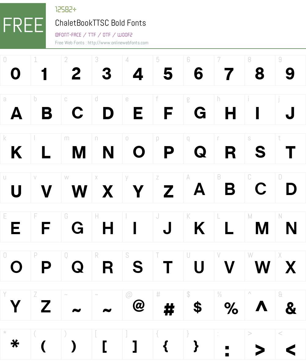 ChaletBookTTSC Font Screenshots