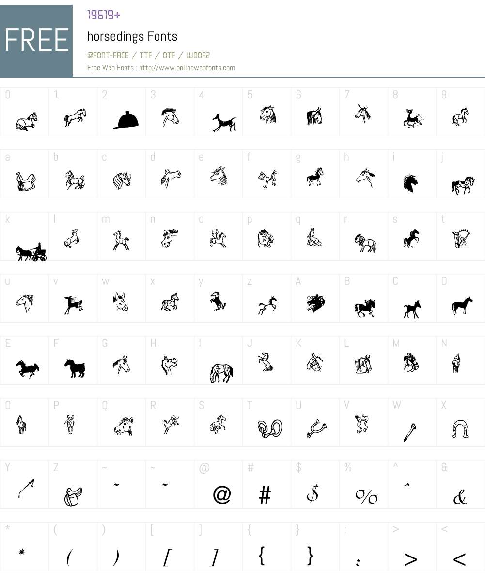 horsedings Font Screenshots