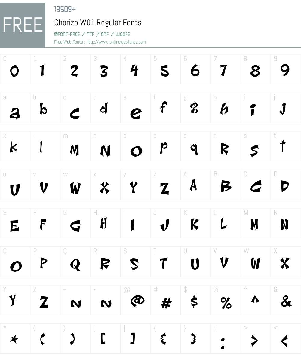 ChorizoW01-Regular Font Screenshots