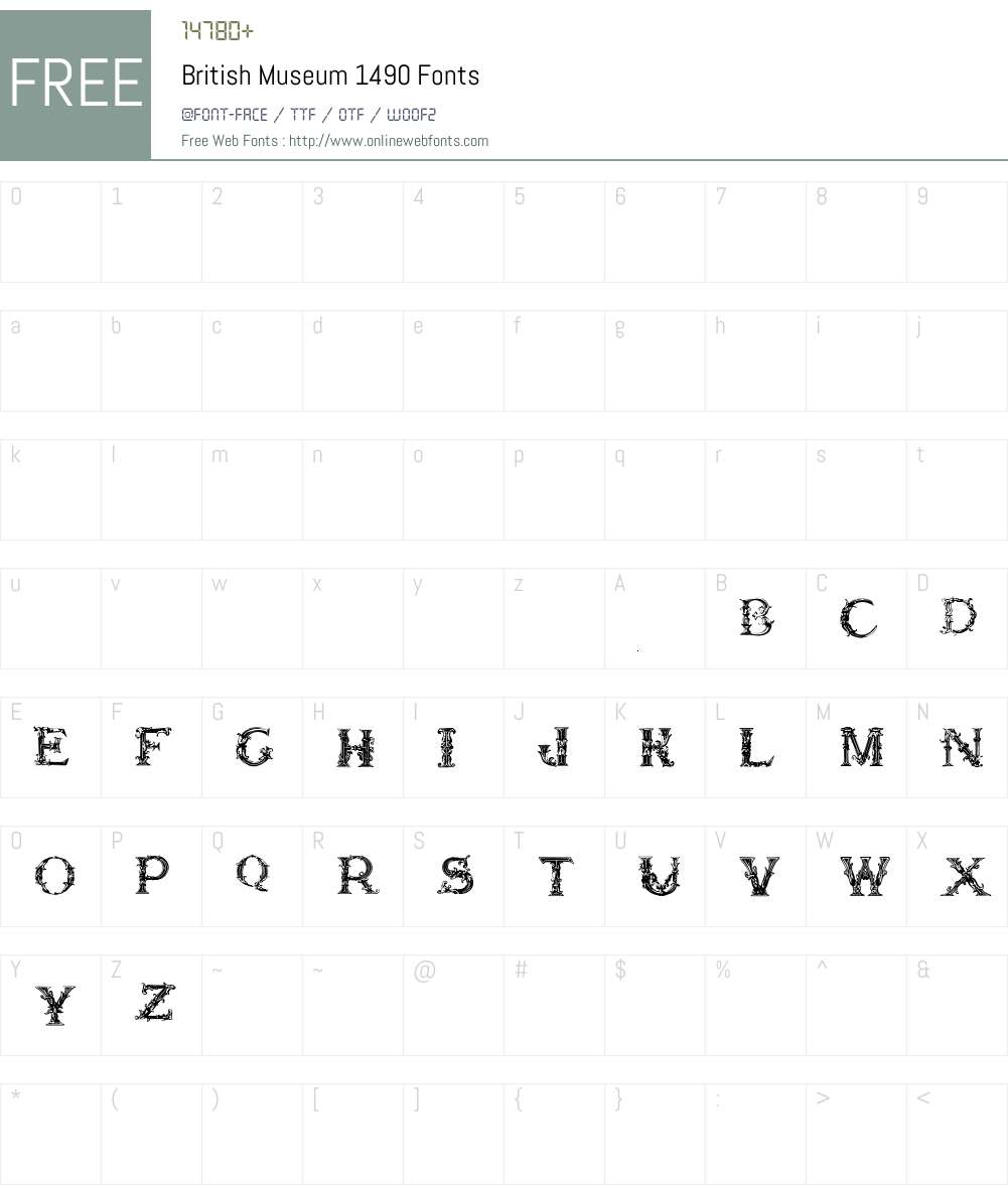 British Museum 1490 Font Screenshots