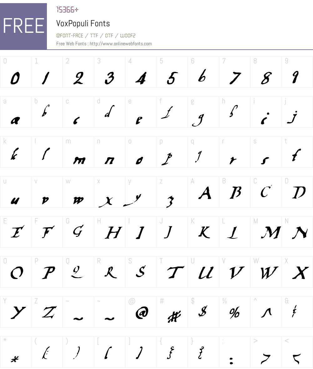 VoxPopuli Font Screenshots