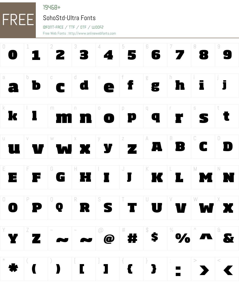 Soho Std Ultra Font Screenshots