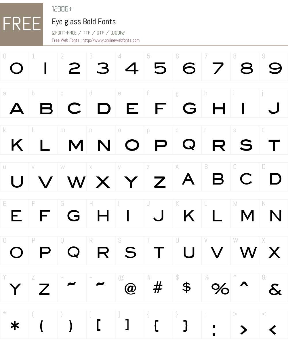 Eye glass Font Screenshots
