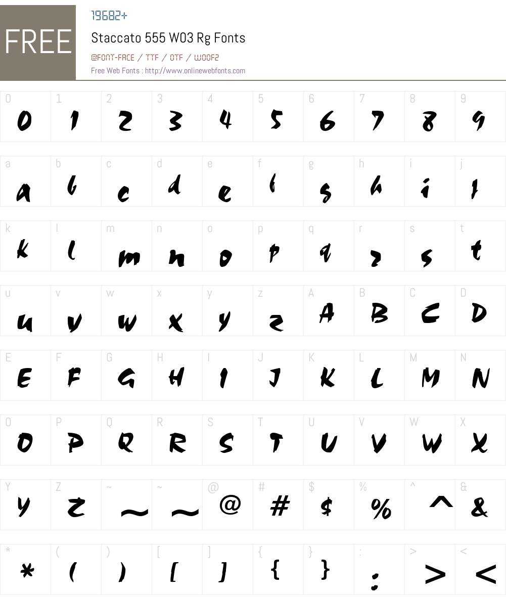 Staccato 555 Font Screenshots