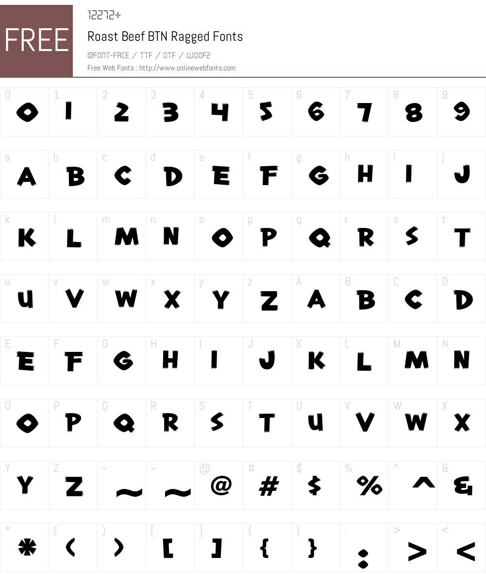 Roast Beef BTN Ragged Font Screenshots