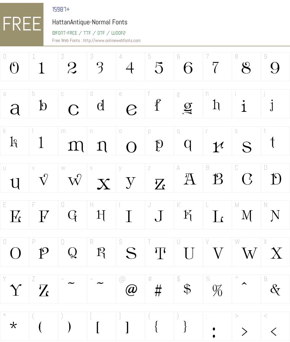 HattanAntique Font Screenshots