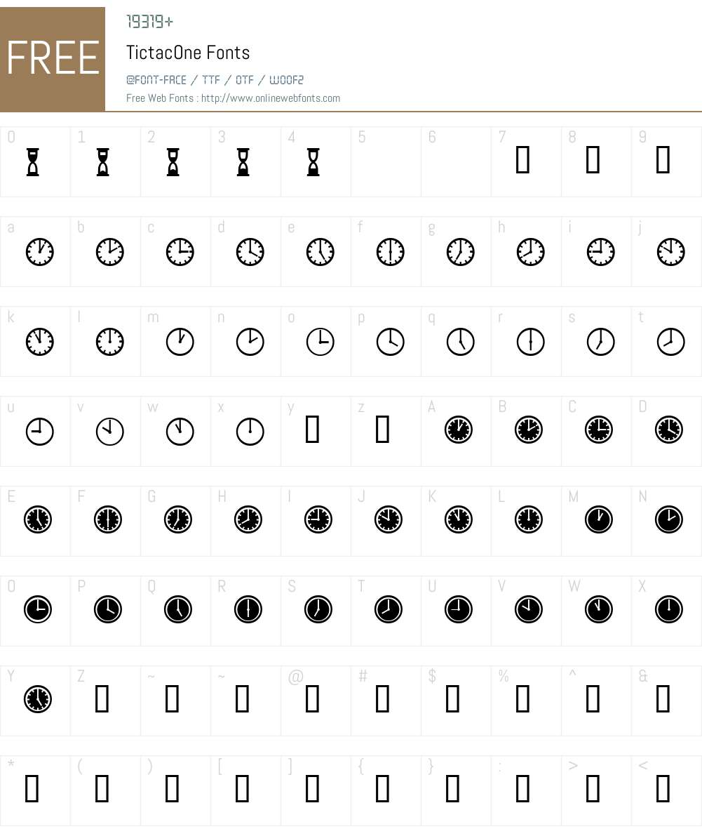 TictacOne Font Screenshots