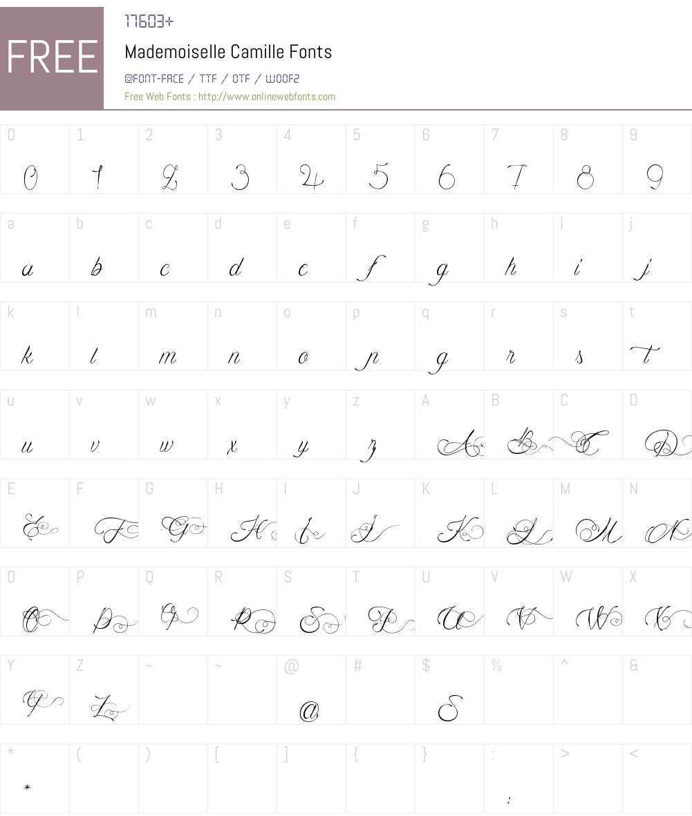 Mademoiselle Camille Font Screenshots