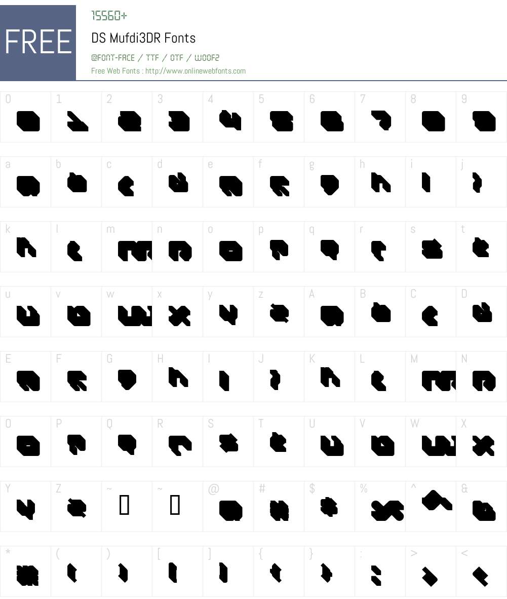 DS Mufdi3DR Font Screenshots