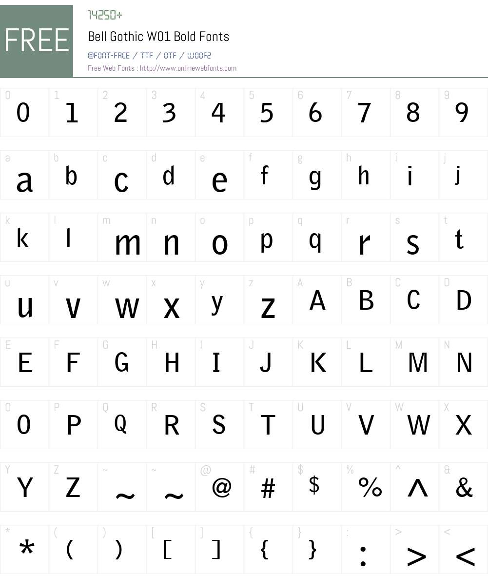BellGothicW01-Bold Font Screenshots