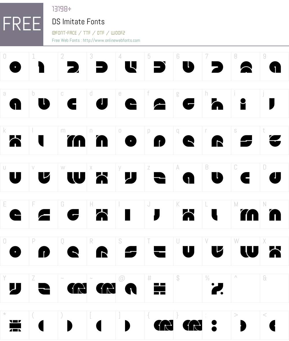 DS Imitate Font Screenshots