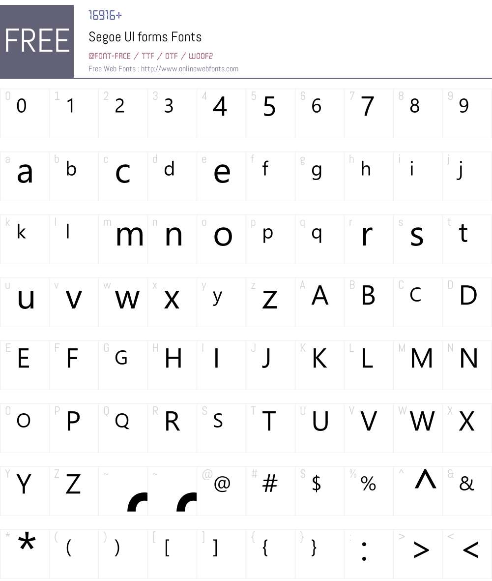Segoe UI forms 5.62;February 7, 2020;FontCreator 12.0.0.2547 64-bit ...