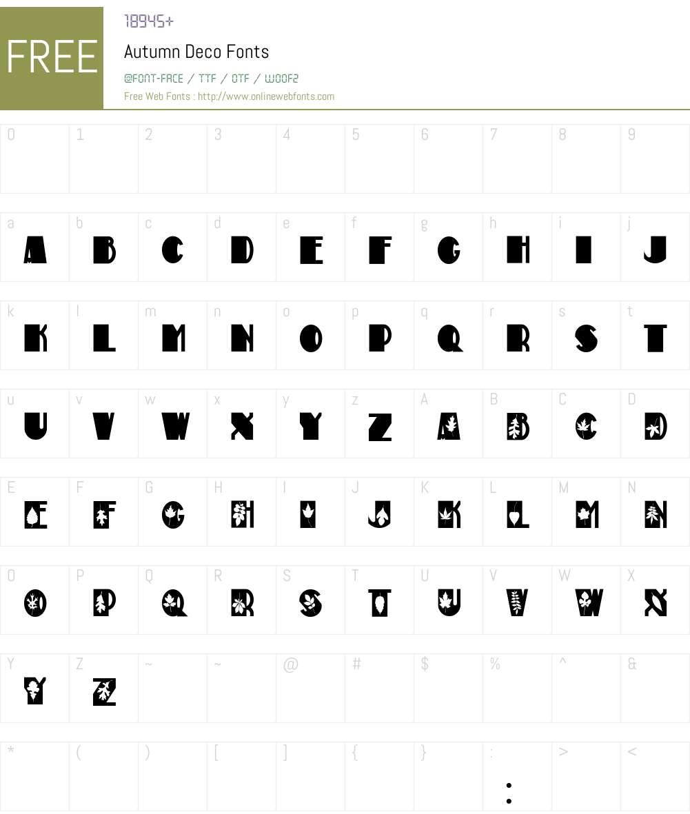 Autumn Deco Font Screenshots