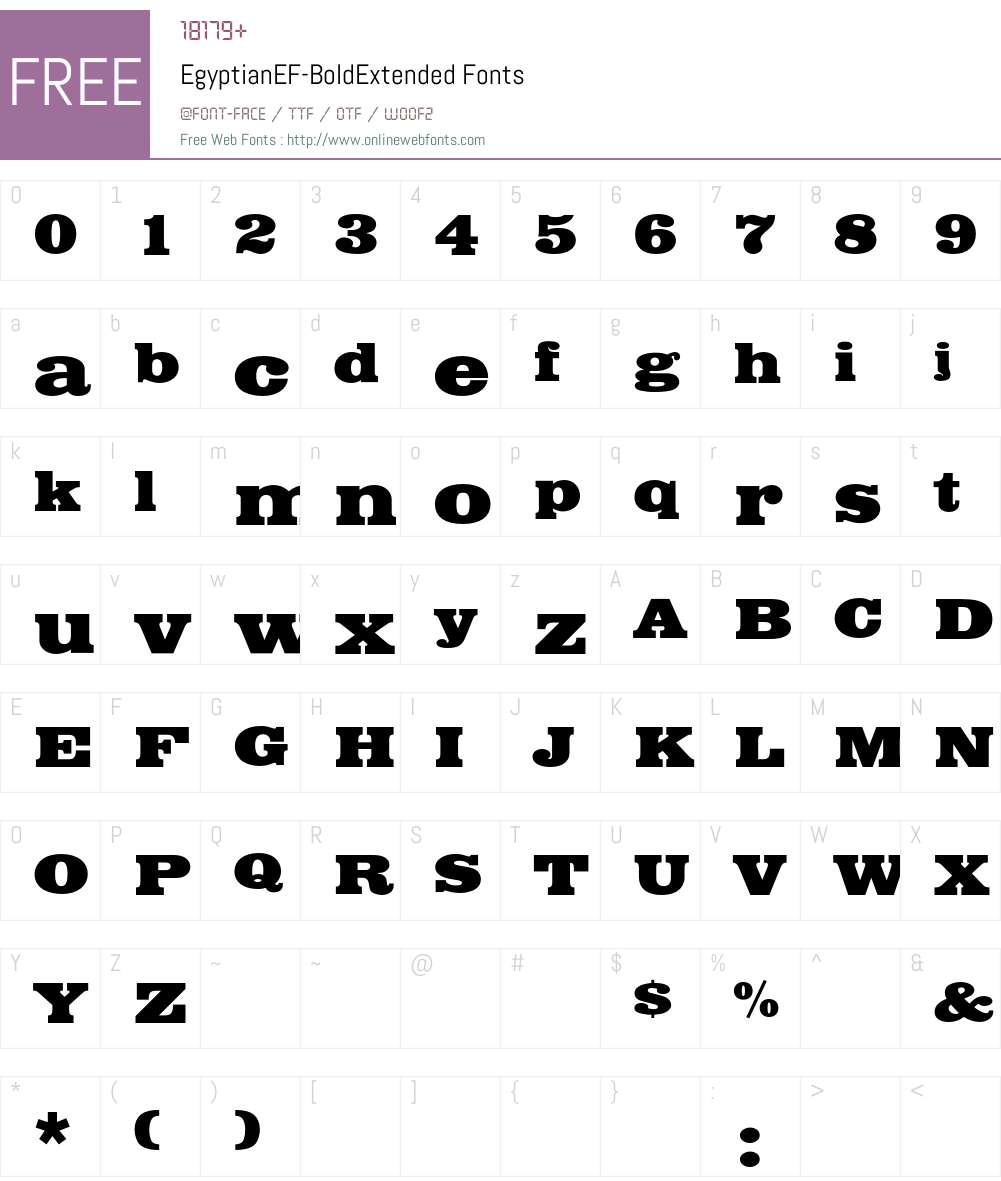 EgyptianEF Font Screenshots
