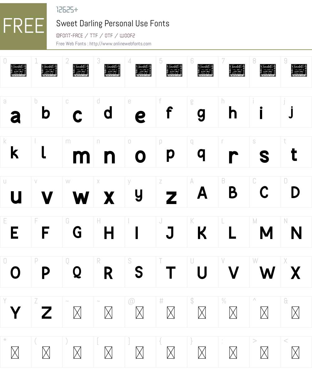 Sweet Darling Personal Use 1.001;Fontself Maker 3.5.4 Fonts Free Download