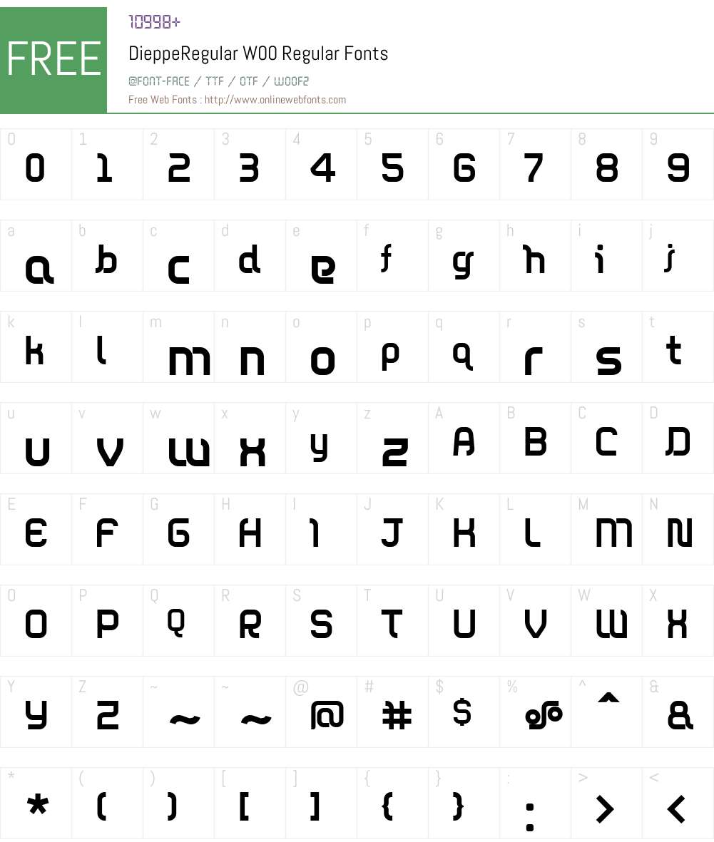 DieppeRegular Font Screenshots