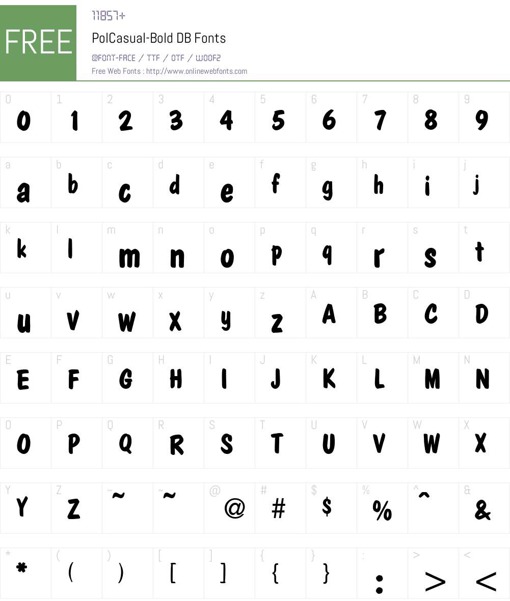 PolCasual DB Font Screenshots