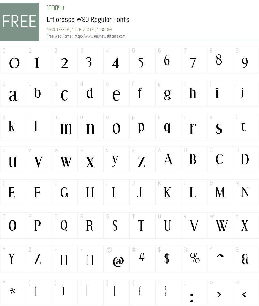 EffloresceW90-Regular Font Screenshots