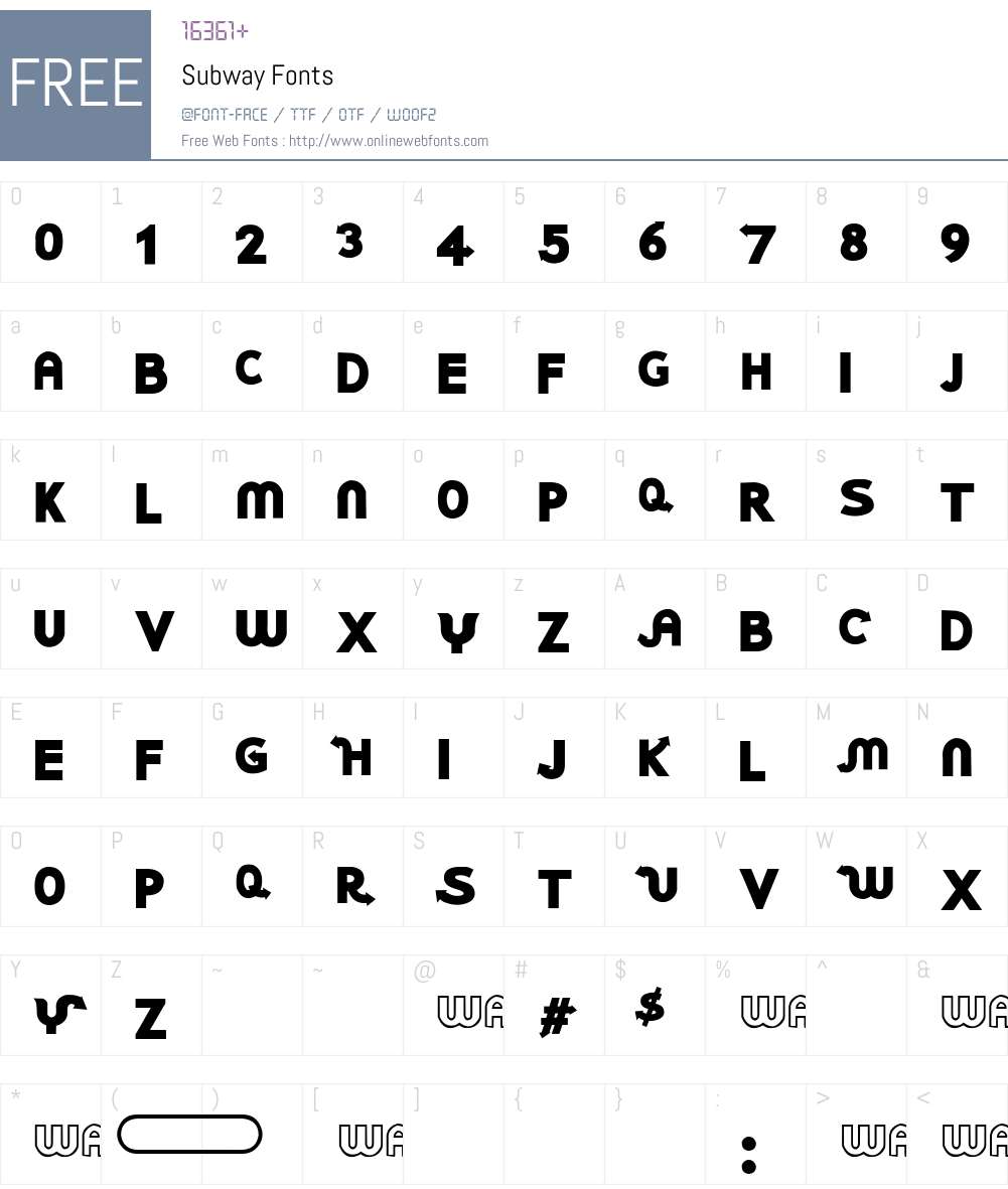 Subway Font Screenshots