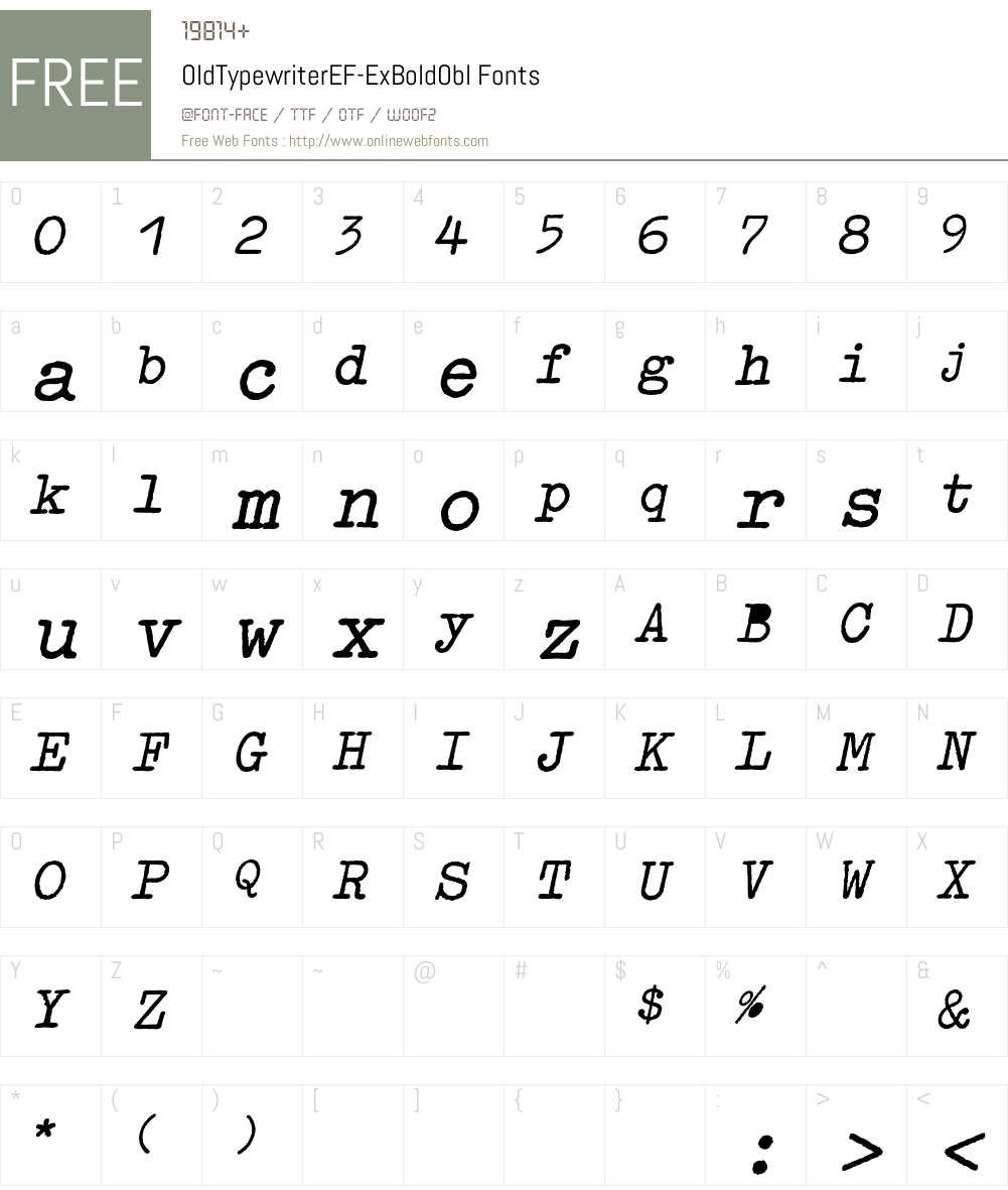 OldTypewriterEF Font Screenshots