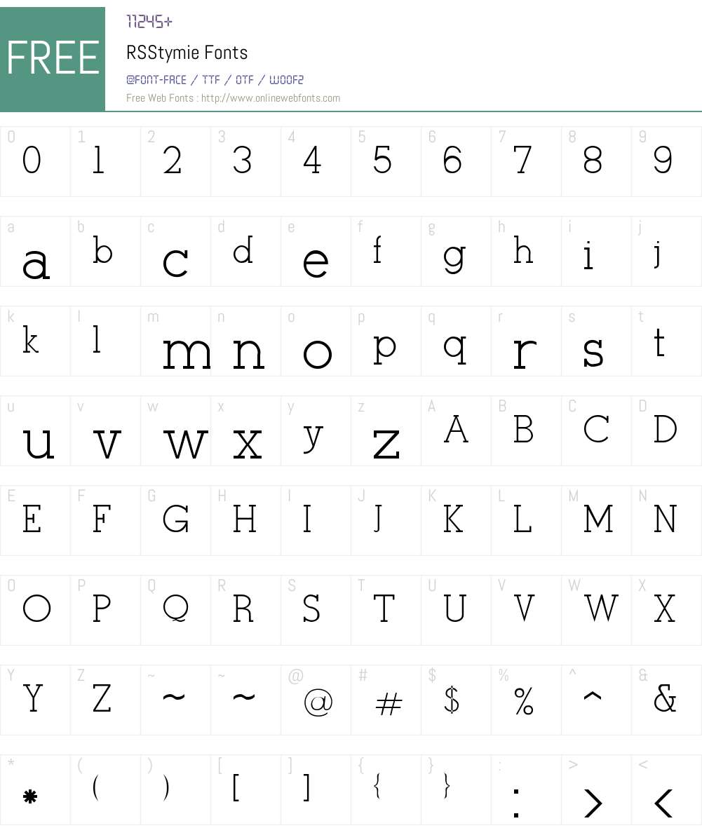 RSStymie Font Screenshots