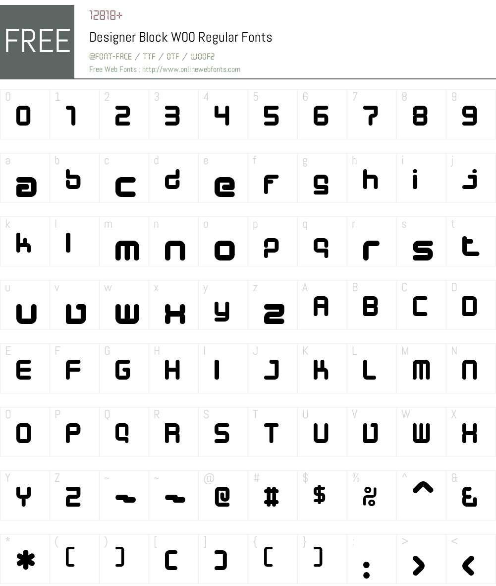 Designer Block Font Screenshots