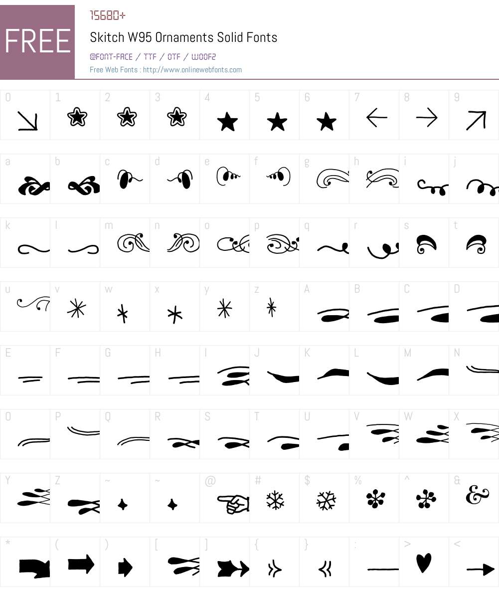 SkitchW95-OrnamentsSolid Font Screenshots