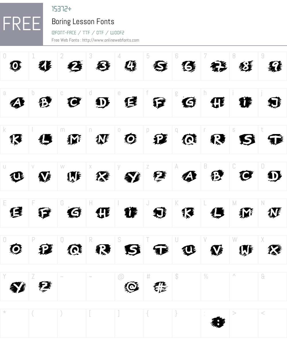 Boring Lesson Font Screenshots