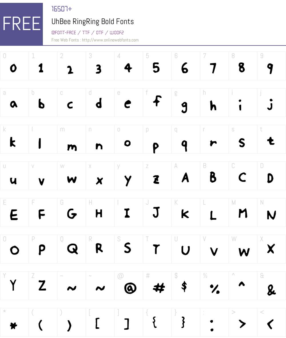UhBee RingRing Font Screenshots