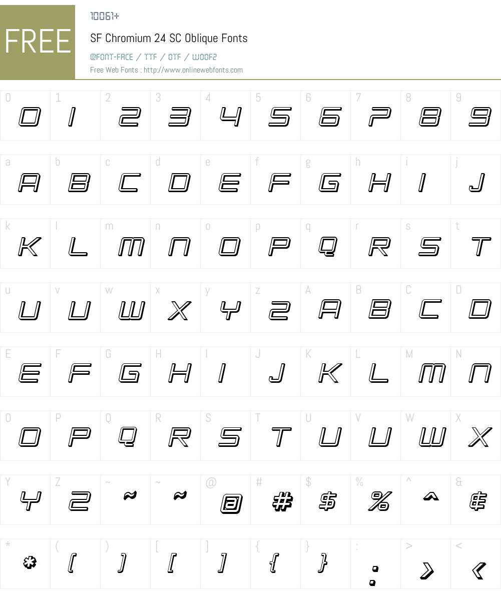 SF Chromium 24 SC Font Screenshots