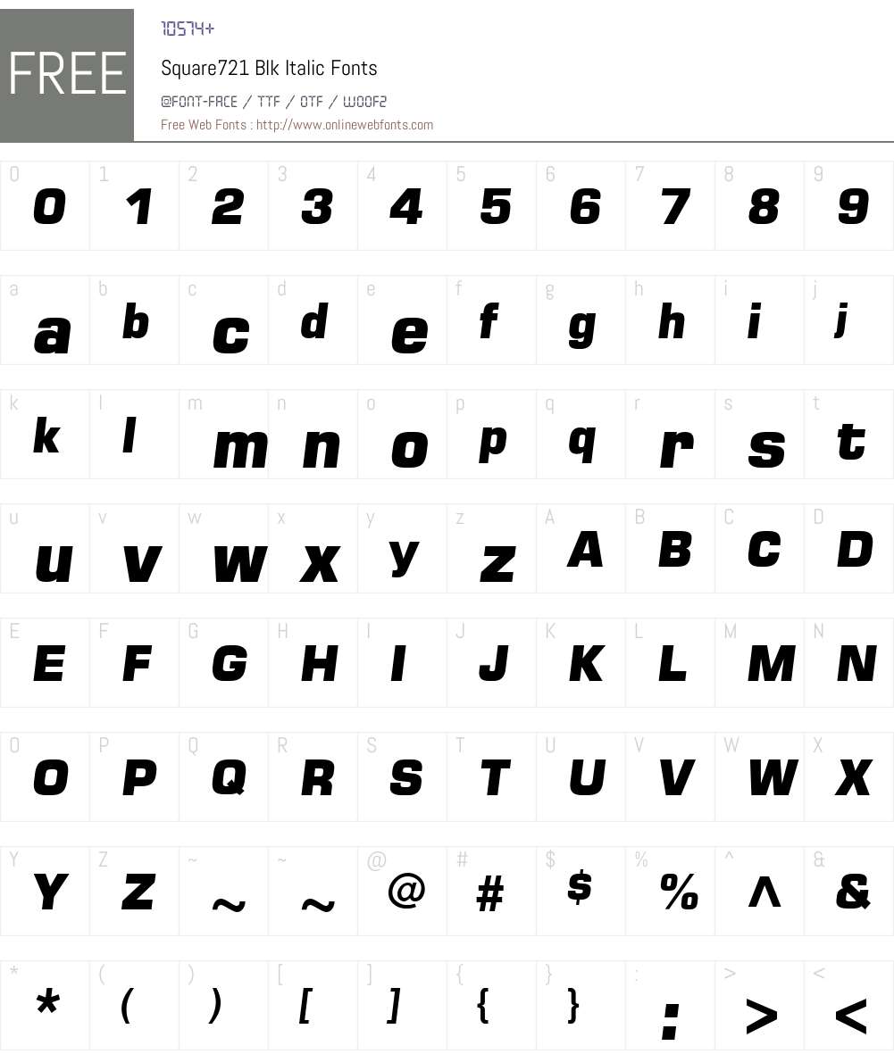 Square721 Blk Font Screenshots